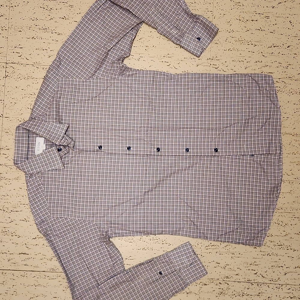 Eton Slim Fit Plaid Multi Color Button Down Long Sleeve Casual Dress Shirt